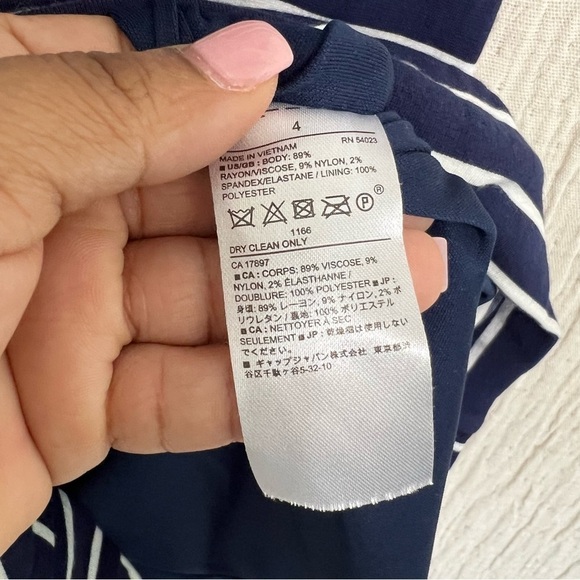 Banana Republic Navy & White Striped Nautical Dress - Size 4 - Picture 6 of 6